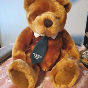 Velvets byGeekBrown Pikes Peak Bear Green Tie White Collar 8 1/2 in seated Plush